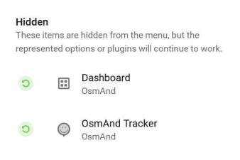 Drawer menu hidden items 