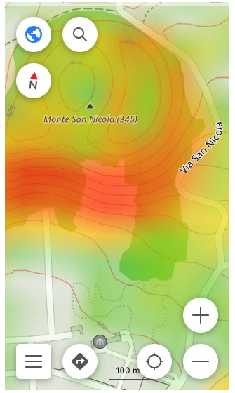 Contour lines combined with Slope in iOS