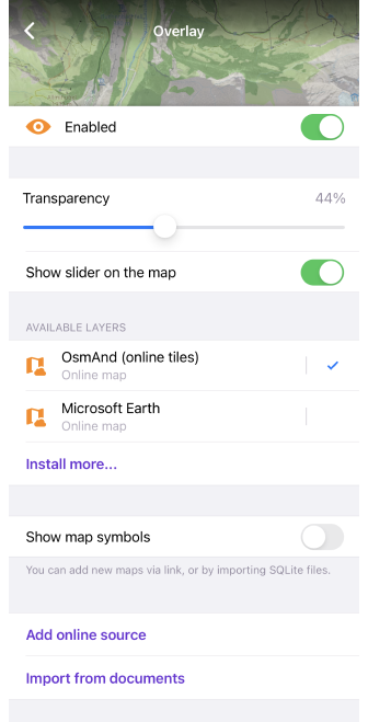 Configure underlay / overlay iOS