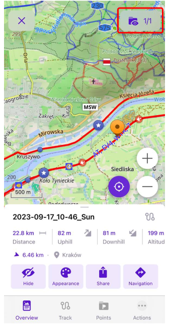 Track menu Group map iOS